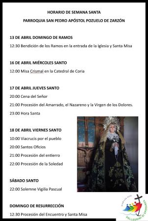 Imagen Programación y horario Semana Santa 2025.