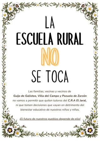 Imagen La Escuela Rural NO se toca.