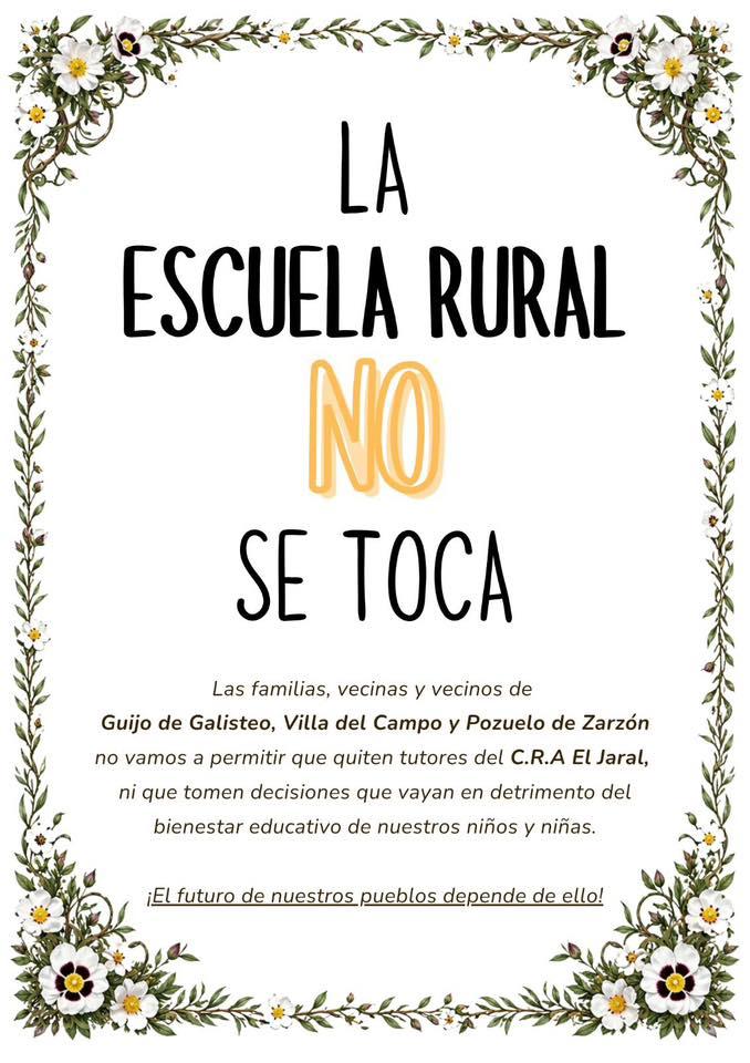 Imagen La Escuela Rural NO se toca.
